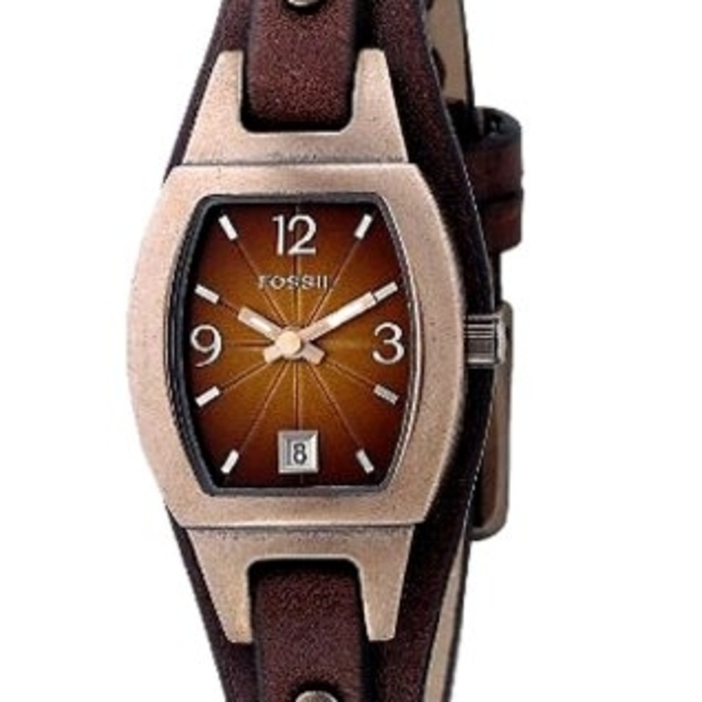 Fossil Womens Brown Leather Strap Watch